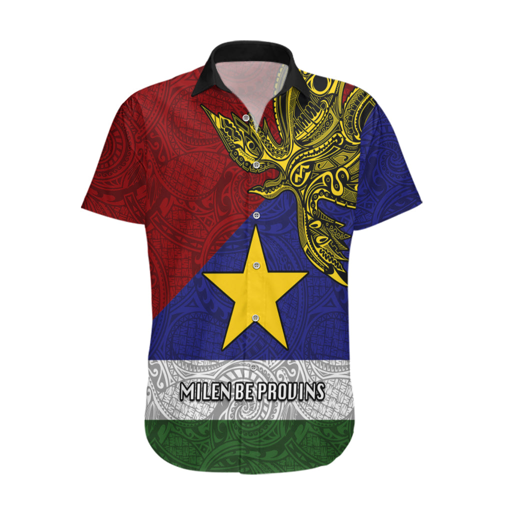 Custom Papua New Guinea Milne Bay Province Hawaiian Shirt PNG Birds Of Paradise Polynesian Arty Style LT03 Blue - Polynesian Pride