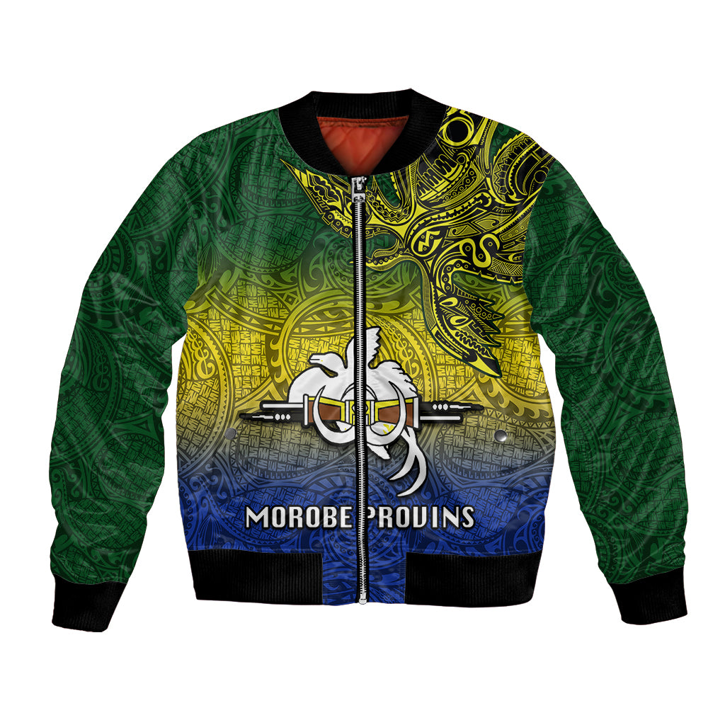 Papua New Guinea Morobe Province Bomber Jacket PNG Birds Of Paradise Polynesian Arty Style LT03 Unisex Yellow - Polynesian Pride