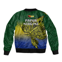 Papua New Guinea Morobe Province Bomber Jacket PNG Birds Of Paradise Polynesian Arty Style LT03 - Polynesian Pride
