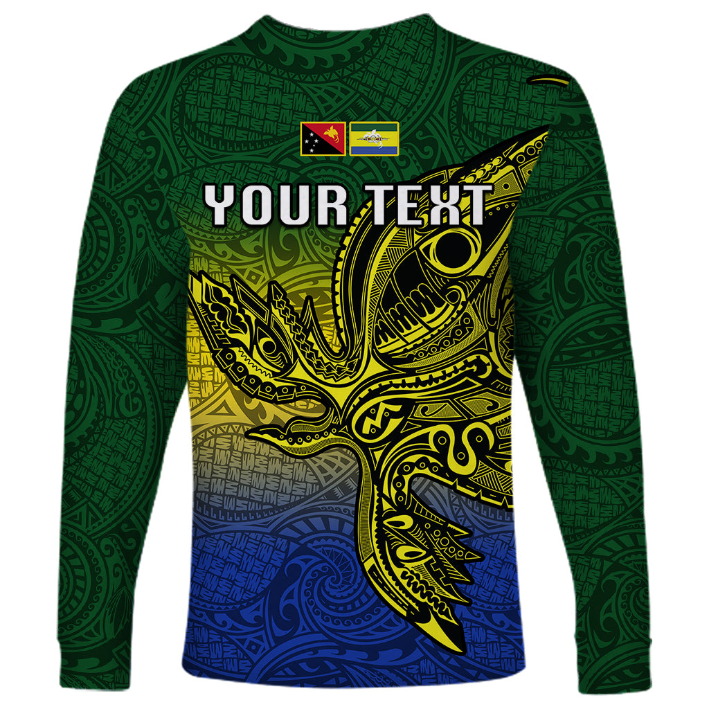 Custom Papua New Guinea Morobe Province Long Sleeve Shirt PNG Birds Of Paradise Polynesian Arty Style LT03 - Polynesian Pride