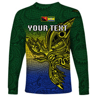 Custom Papua New Guinea Morobe Province Long Sleeve Shirt PNG Birds Of Paradise Polynesian Arty Style LT03 - Polynesian Pride