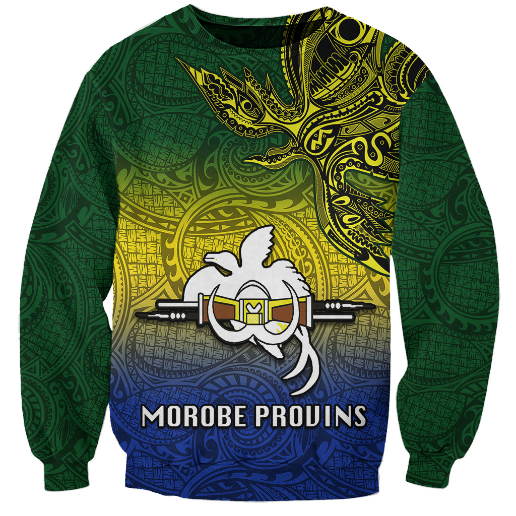 Custom Papua New Guinea Morobe Province Sweatshirt PNG Birds Of Paradise Polynesian Arty Style LT03 Unisex Yellow - Polynesian Pride