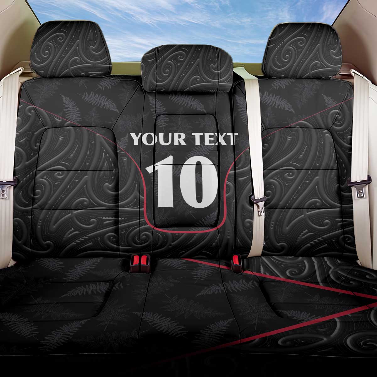 Custom New Zealand Rugby Back Car Seat Cover Maori All Black Championship 2024 and Silver Fern