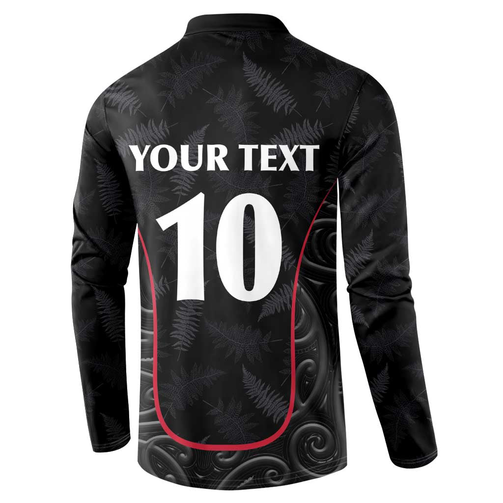 Custom New Zealand Rugby Button Sweatshirt Maori All Black Championship 2024 and Silver Fern