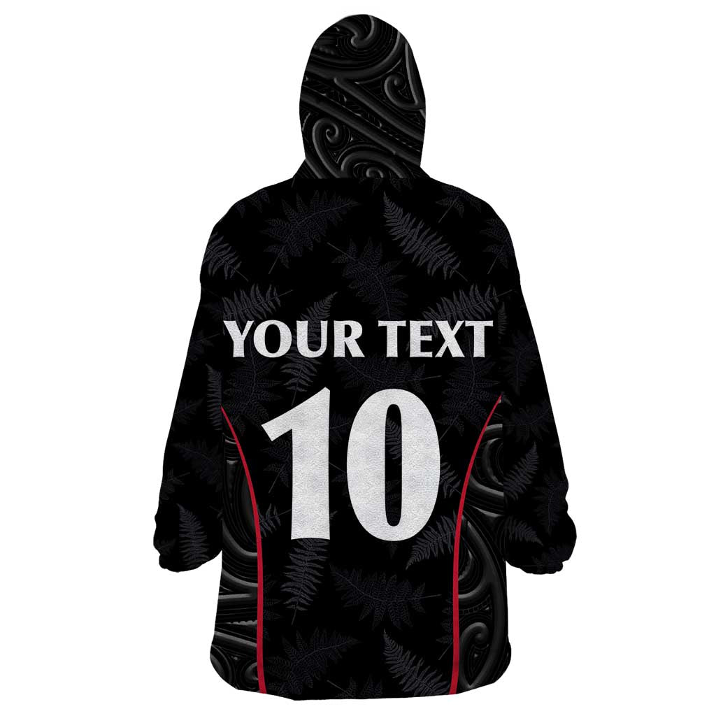 Custom New Zealand Rugby Wearable Blanket Hoodie Maori All Black Championship 2024 and Silver Fern