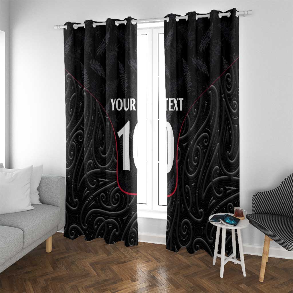 Custom New Zealand Rugby Window Curtain Maori All Black Championship 2024 and Silver Fern