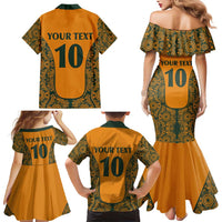 Custom Australia Rugby Championship 2024 Family Matching Mermaid Dress and Hawaiian Shirt Aboriginal Art Tattoo Pattern LT03 - Polynesian Pride