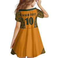 Custom Australia Rugby Championship 2024 Family Matching Short Sleeve Bodycon Dress and Hawaiian Shirt Aboriginal Art Tattoo Pattern LT03 - Polynesian Pride