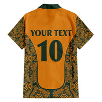 Custom Australia Rugby Championship 2024 Family Matching Short Sleeve Bodycon Dress and Hawaiian Shirt Aboriginal Art Tattoo Pattern LT03 - Polynesian Pride