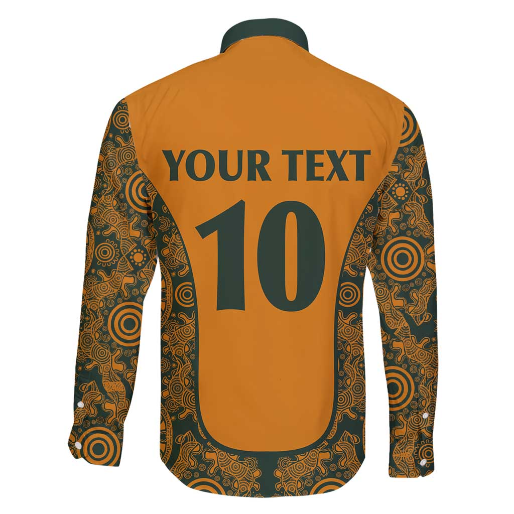 Custom Australia Rugby Championship 2024 Family Matching Short Sleeve Bodycon Dress and Hawaiian Shirt Aboriginal Art Tattoo Pattern LT03 - Polynesian Pride
