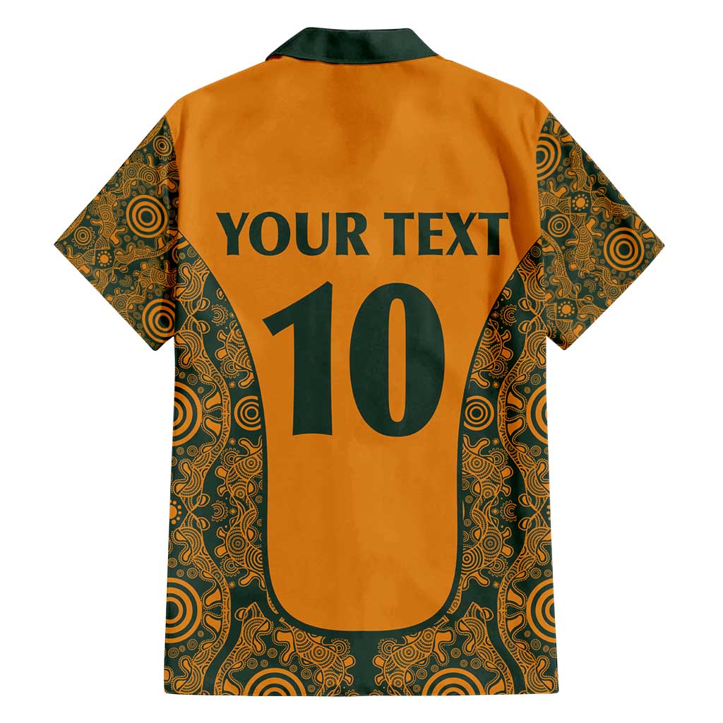 Custom Australia Rugby Championship 2024 Family Matching Tank Maxi Dress and Hawaiian Shirt Aboriginal Art Tattoo Pattern