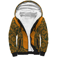Custom Australia Rugby Championship 2024 Sherpa Hoodie Aboriginal Art Tattoo Pattern