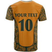 Custom Australia Rugby Championship 2024 T Shirt Aboriginal Art Tattoo Pattern