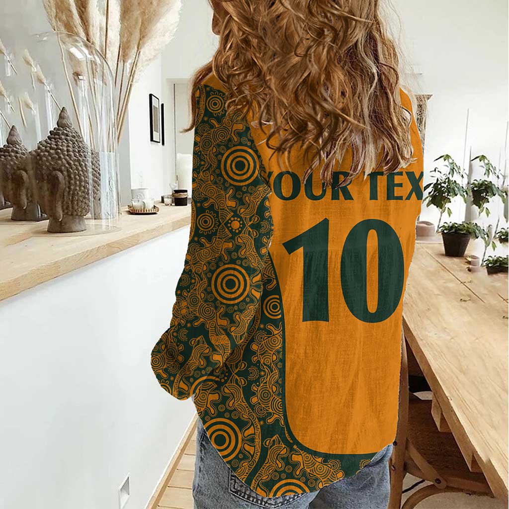 Custom Australia Rugby Championship 2024 Women Casual Shirt Aboriginal Art Tattoo Pattern LT03 - Polynesian Pride