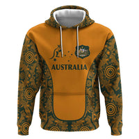 Custom Australia Rugby Championship 2024 Zip Hoodie Aboriginal Art Tattoo Pattern