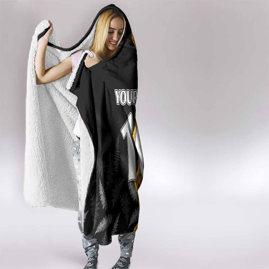Custom New Zealand and Australia Rugby Championship 2024 Hooded Blanket Maori Warrior and Kangaroo Mascot with Fern Aboriginal LT03 - Polynesian Pride