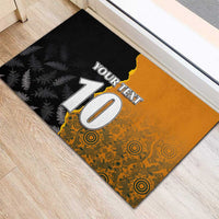 Custom New Zealand and Australia Rugby Championship 2024 Rubber Doormat Maori Warrior and Kangaroo Mascot with Fern Aboriginal LT03 - Polynesian Pride
