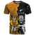 Custom New Zealand and Australia Rugby Championship 2024 T Shirt Maori Warrior and Kangaroo Mascot with Fern Aboriginal