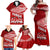 Tonga Rugby Family Matching Off Shoulder Maxi Dress and Hawaiian Shirt Sipi Tau Dance Ngatu Pattern LT03 - Polynesian Pride