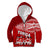 Tonga Rugby Kid Hoodie Sipi Tau Dance Ngatu Pattern LT03 Zip Hoodie Red - Polynesian Pride