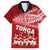 Personalised Tonga Rugby Family Matching Off Shoulder Short Dress and Hawaiian Shirt Sipi Tau Dance Ngatu Pattern LT03 Dad's Shirt - Short Sleeve Red - Polynesian Pride