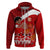 Tonga Rugby Hoodie Sipi Tau Dance Coat of Arms Ngatu Pattern LT03 Zip Hoodie Red - Polynesian Pride