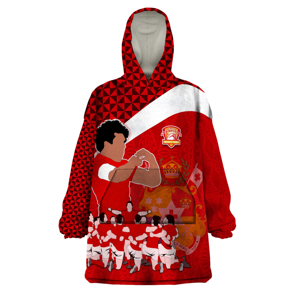 tonga-rugby-wearable-blanket-hoodie-sipi-tau-dance-coat-of-arms-ngatu-pattern