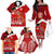 Personalised Tonga Rugby Family Matching Off Shoulder Long Sleeve Dress and Hawaiian Shirt Sipi Tau Dance Coat of Arms Ngatu Pattern LT03 - Polynesian Pride