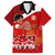 Personalised Tonga Rugby Family Matching Off Shoulder Long Sleeve Dress and Hawaiian Shirt Sipi Tau Dance Coat of Arms Ngatu Pattern LT03 Dad's Shirt - Short Sleeve Red - Polynesian Pride