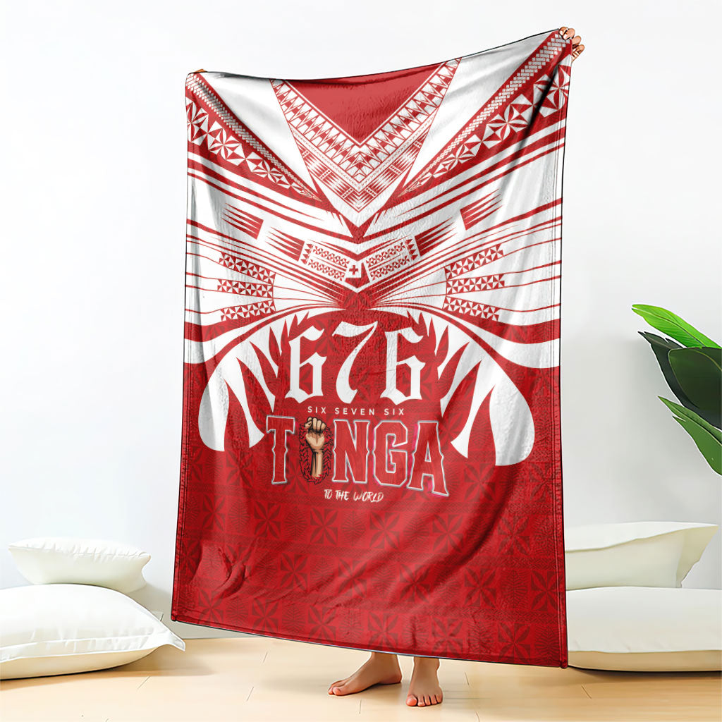 Tonga Rugby Blanket Sipi Tau - Six Seven Six to the World LT03 - Polynesian Pride