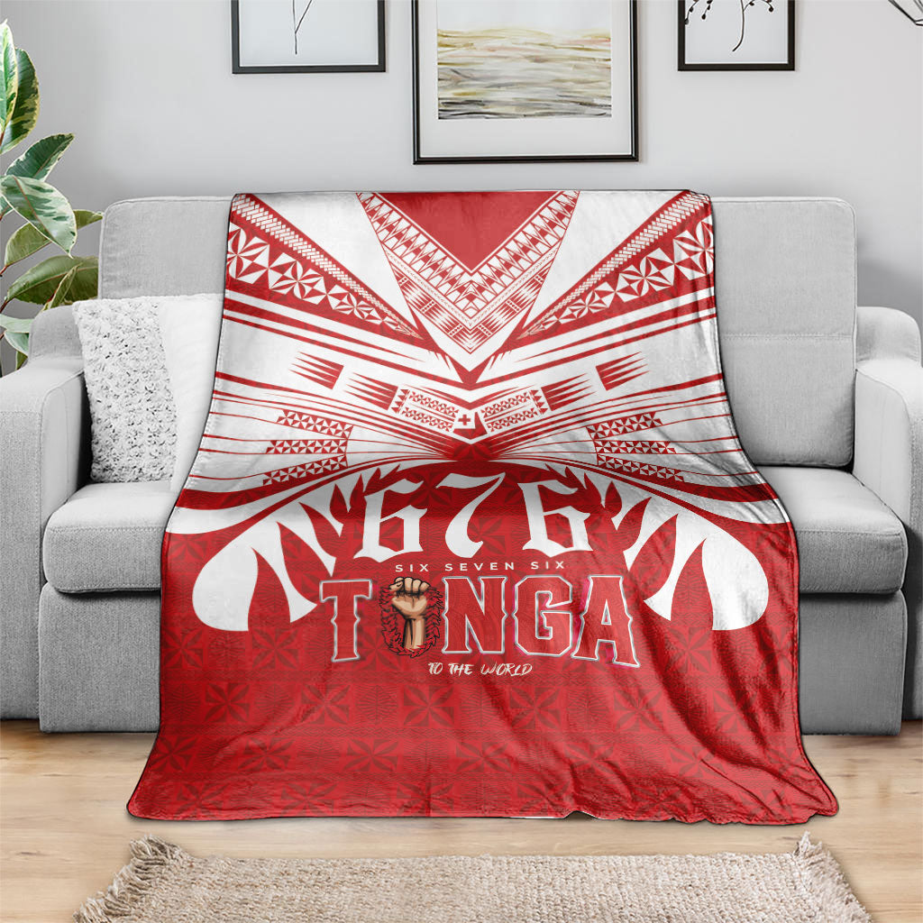 Tonga Rugby Blanket Sipi Tau - Six Seven Six to the World LT03 - Polynesian Pride