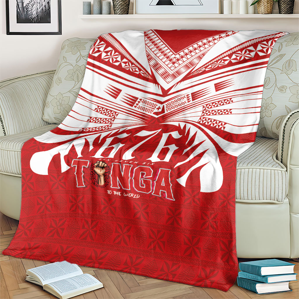 Tonga Rugby Blanket Sipi Tau - Six Seven Six to the World LT03 - Polynesian Pride
