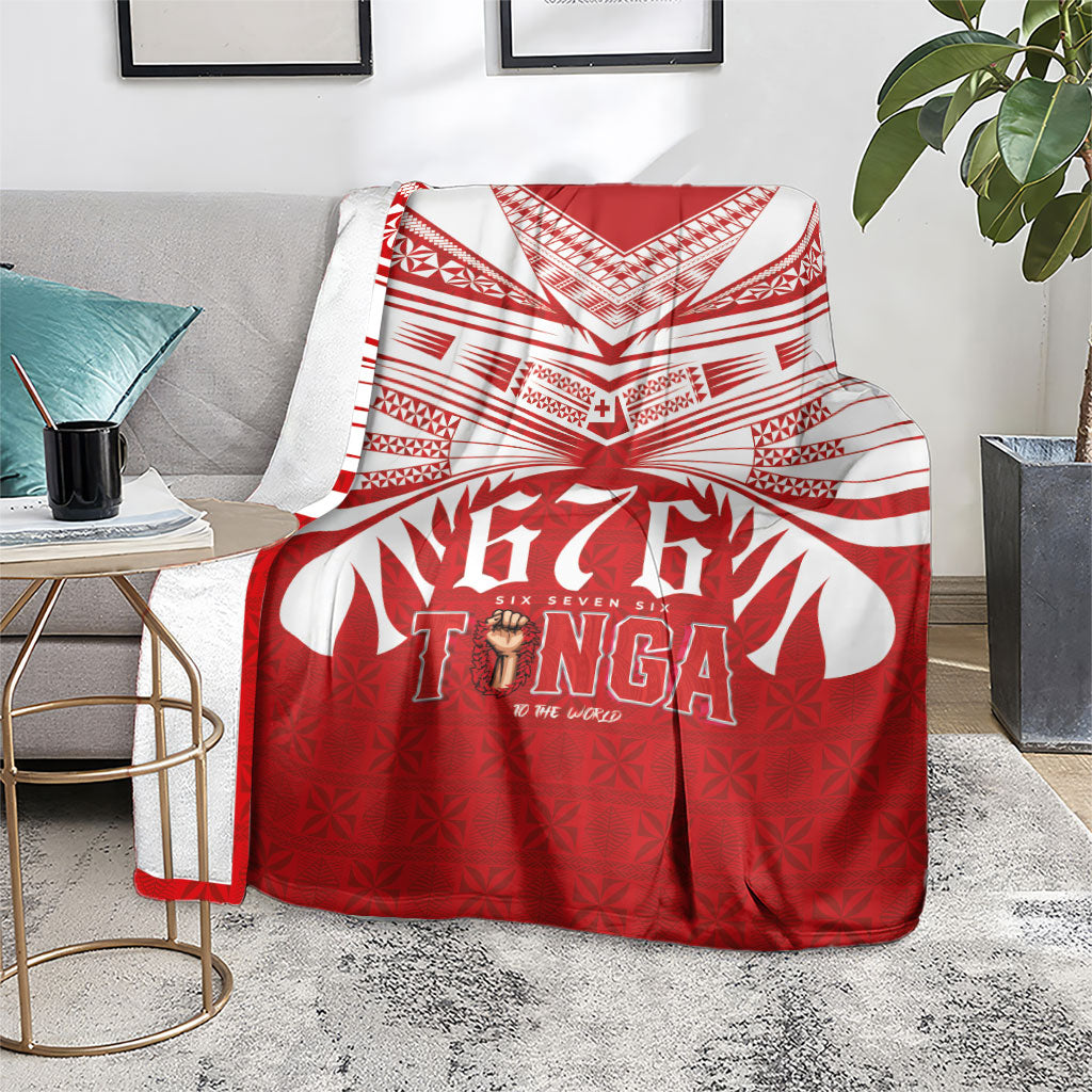 Tonga Rugby Blanket Sipi Tau - Six Seven Six to the World LT03 - Polynesian Pride