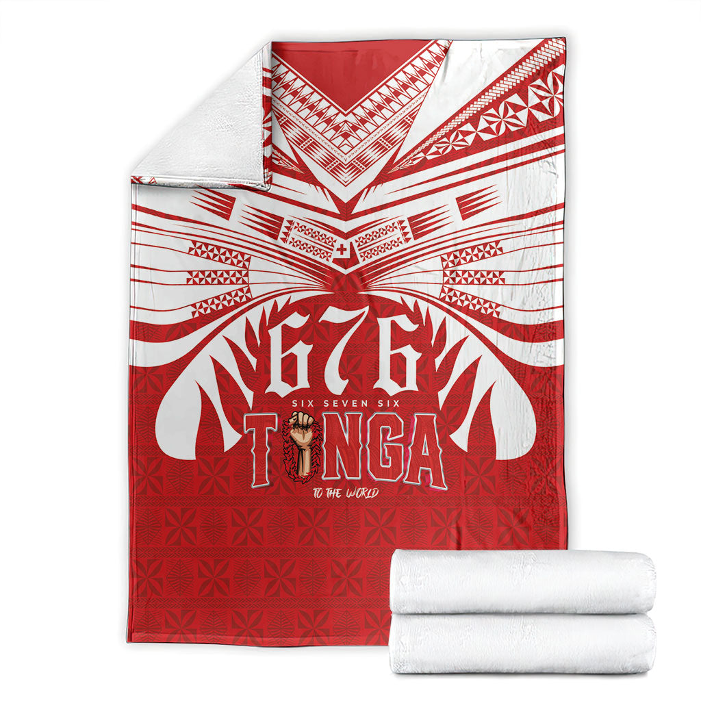 Tonga Rugby Blanket Sipi Tau - Six Seven Six to the World LT03 - Polynesian Pride