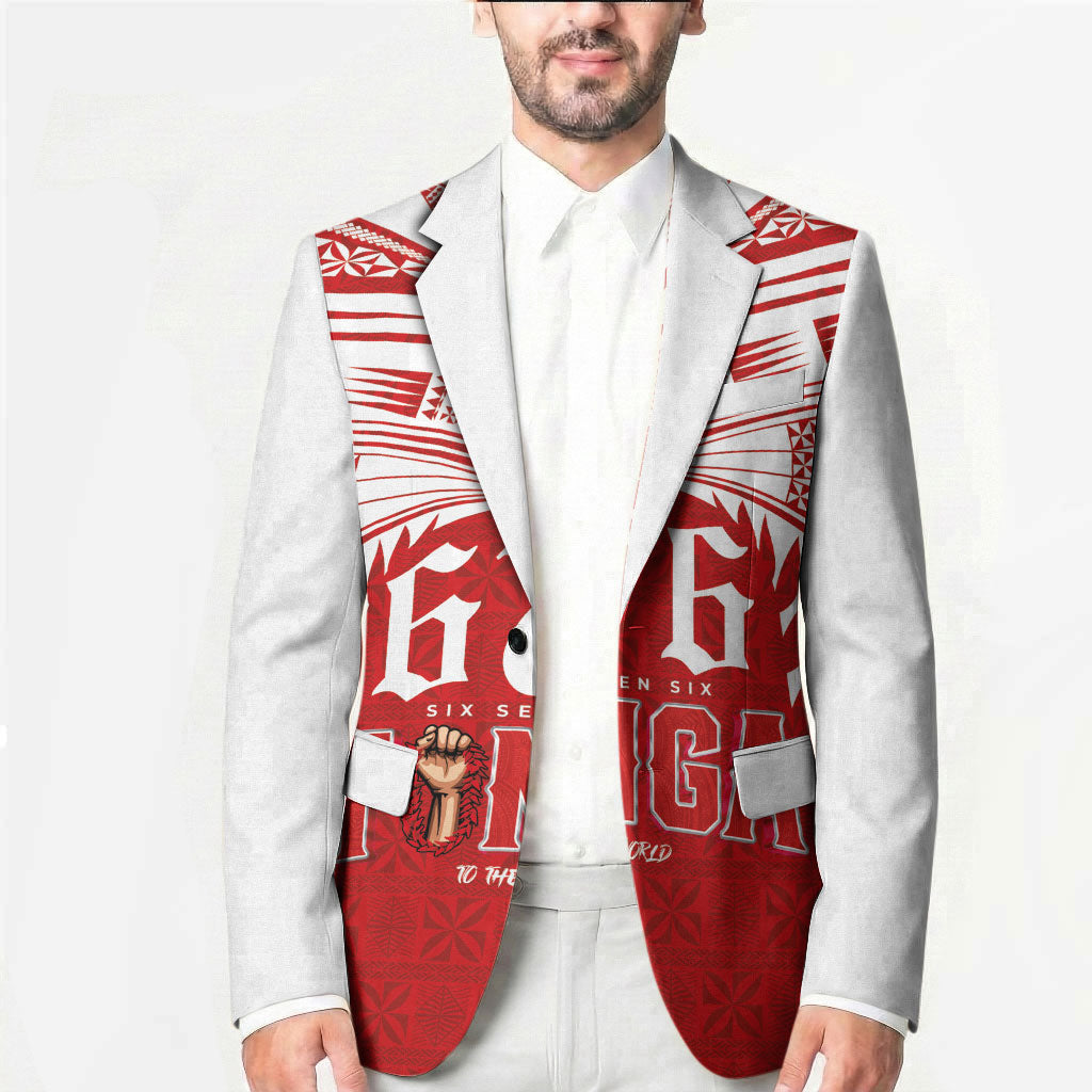 Tonga Rugby Custom Blazer Sipi Tau - Six Seven Six to the World LT03 - Polynesian Pride