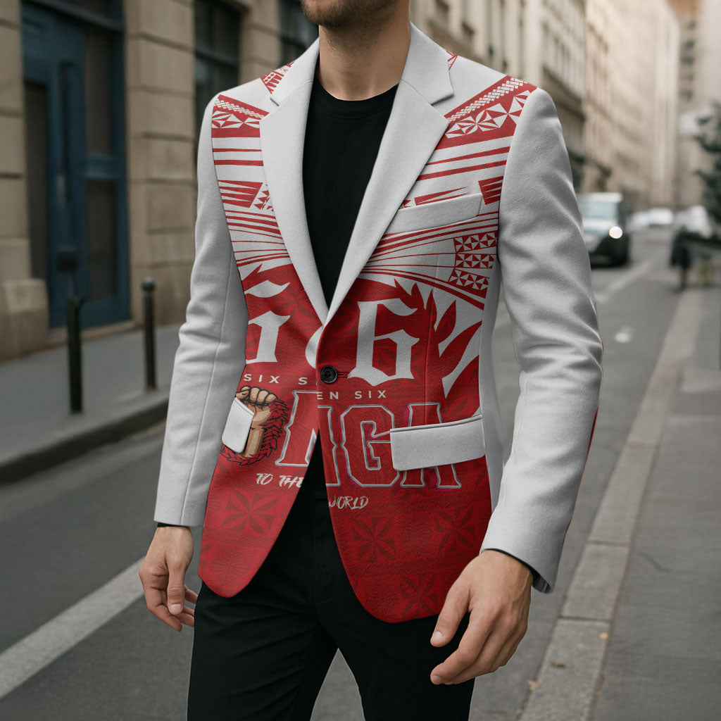 Tonga Rugby Custom Blazer Sipi Tau - Six Seven Six to the World LT03 - Polynesian Pride