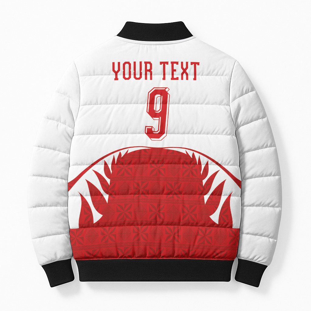 Tonga Rugby Custom Bomber Puffer Jacket Sipi Tau - Six Seven Six to the World LT03 - Polynesian Pride