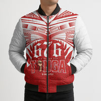 Tonga Rugby Custom Bomber Puffer Jacket Sipi Tau - Six Seven Six to the World LT03 - Polynesian Pride