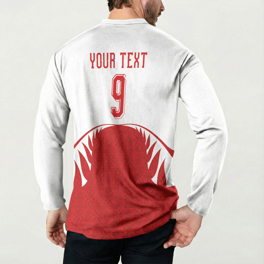 Tonga Rugby Custom Button Sweatshirt Sipi Tau - Six Seven Six to the World LT03 - Polynesian Pride