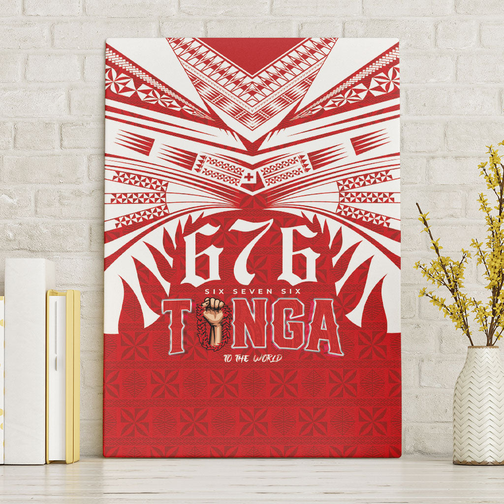 Tonga Rugby Canvas Wall Art Sipi Tau - Six Seven Six to the World LT03 Without Frame Red - Polynesian Pride