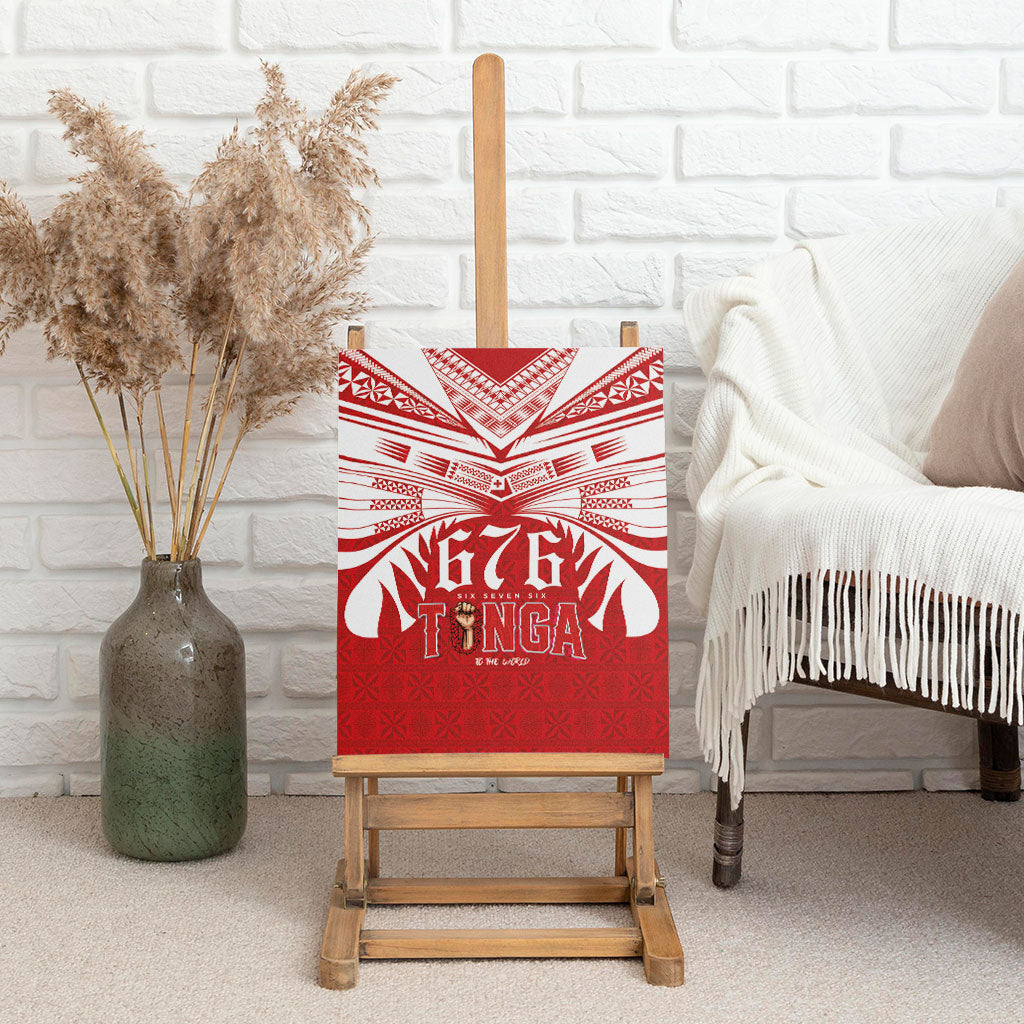 Tonga Rugby Canvas Wall Art Sipi Tau - Six Seven Six to the World LT03 - Polynesian Pride