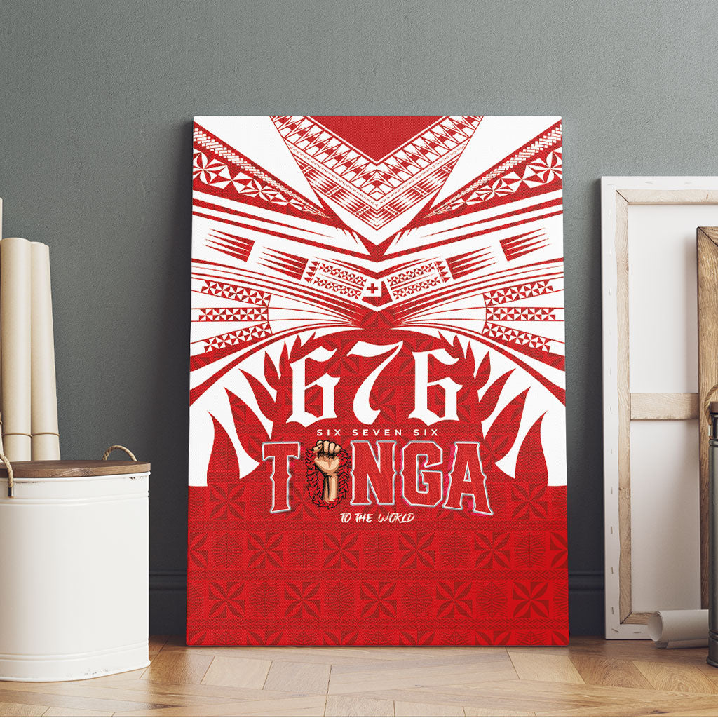 Tonga Rugby Canvas Wall Art Sipi Tau - Six Seven Six to the World LT03 - Polynesian Pride