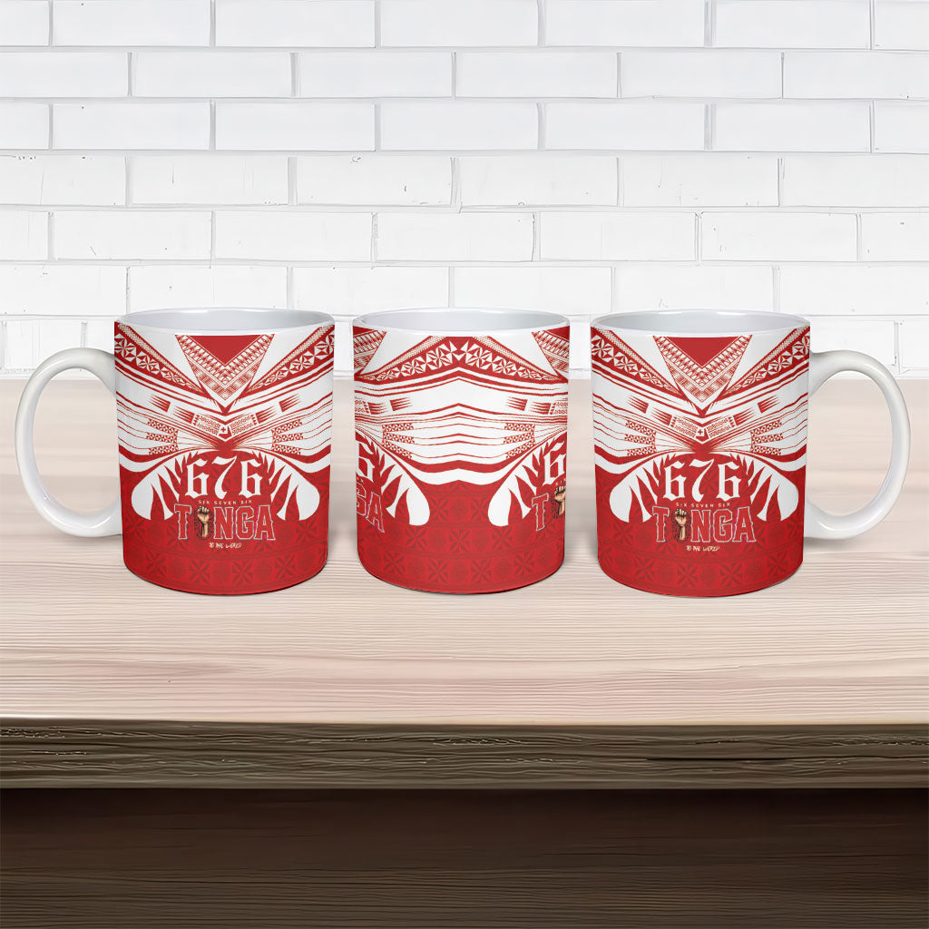 Tonga Rugby Ceramic Mug Sipi Tau - Six Seven Six to the World LT03 - Polynesian Pride