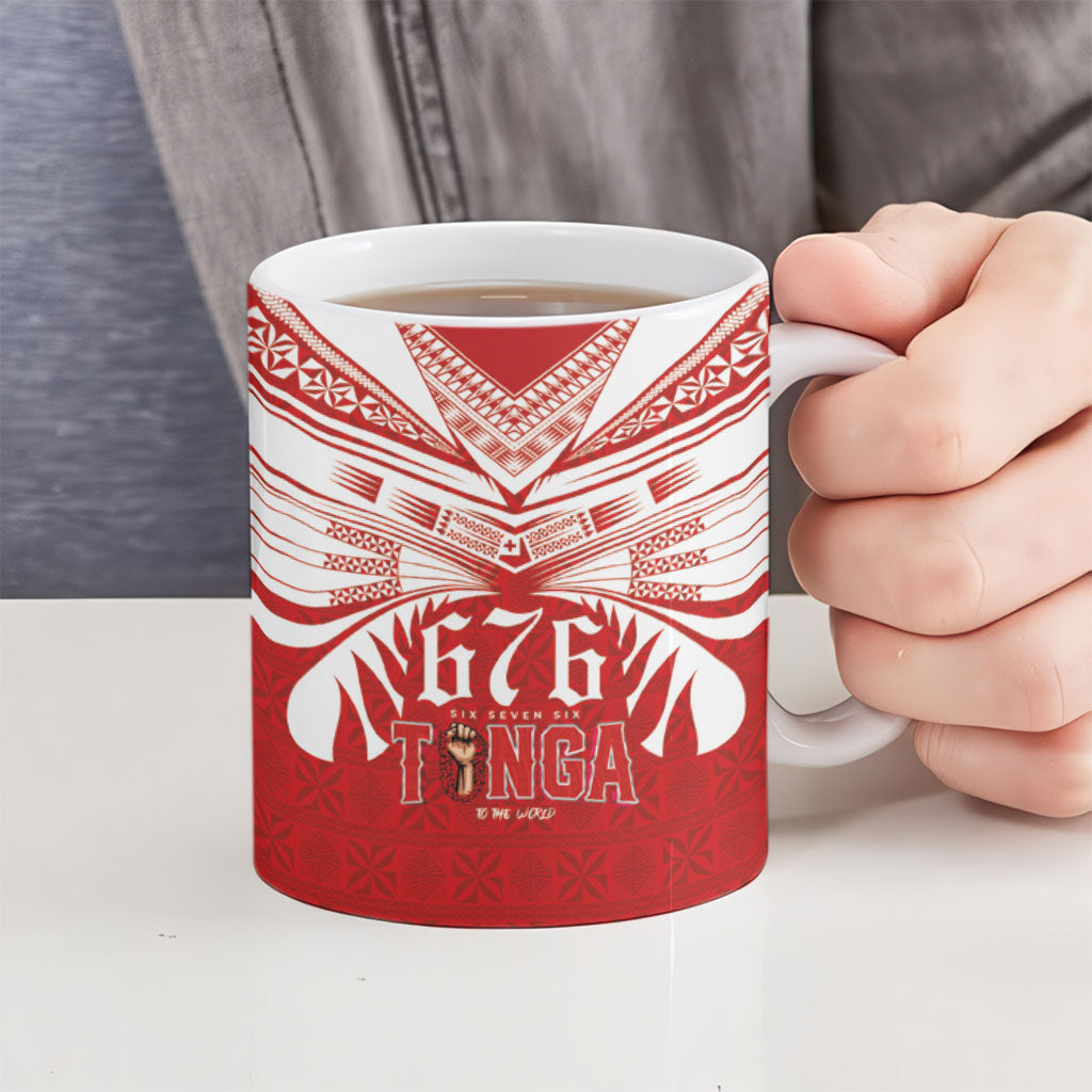 Tonga Rugby Ceramic Mug Sipi Tau - Six Seven Six to the World LT03 - Polynesian Pride