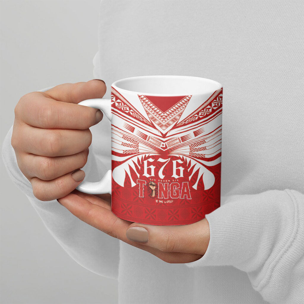 Tonga Rugby Ceramic Mug Sipi Tau - Six Seven Six to the World LT03 - Polynesian Pride