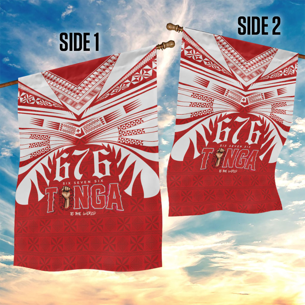 Tonga Rugby Garden Flag Sipi Tau - Six Seven Six to the World LT03 - Polynesian Pride