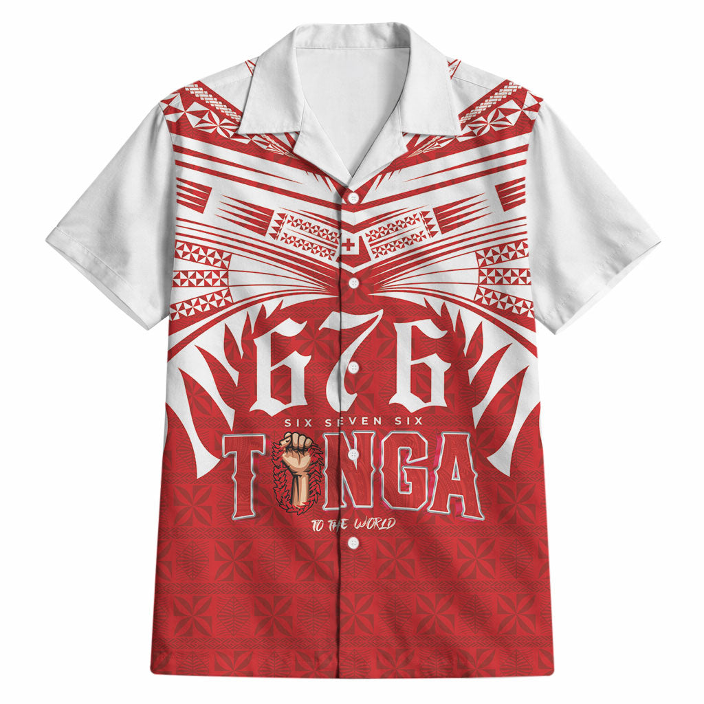 Tonga Rugby Custom Hawaiian Shirt Sipi Tau - Six Seven Six to the World