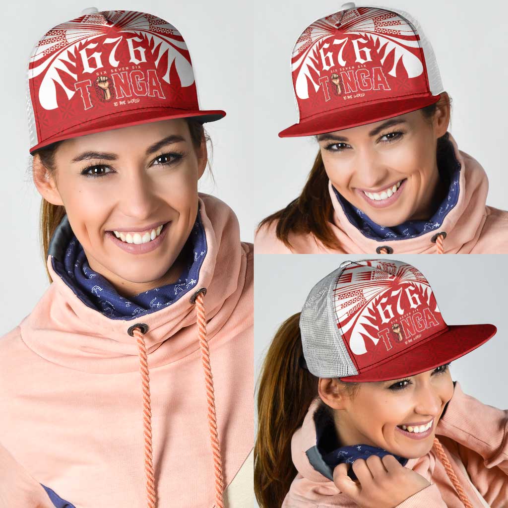 Tonga Rugby Mesh Trucker Cap Sipi Tau - Six Seven Six to the World LT03 - Polynesian Pride