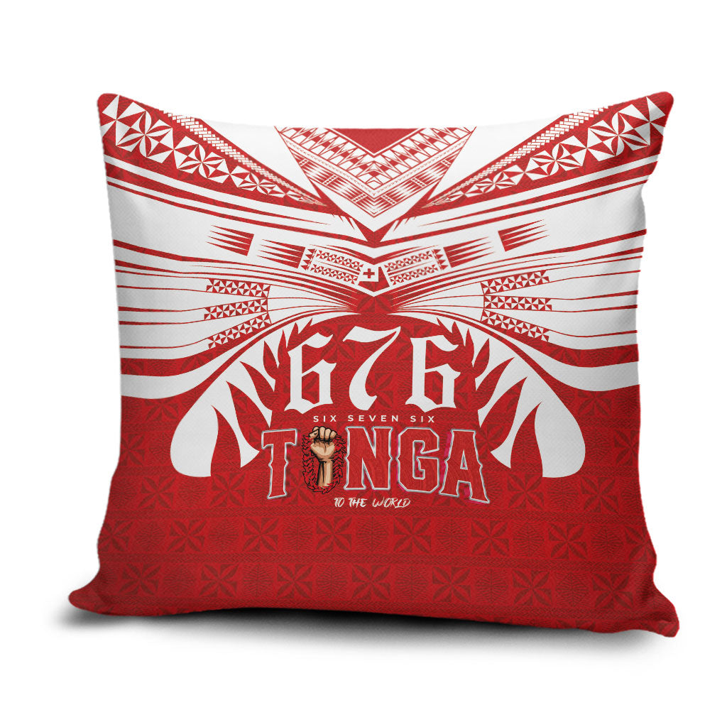 Tonga Rugby Pillow Cover Sipi Tau - Six Seven Six to the World LT03 Red - Polynesian Pride