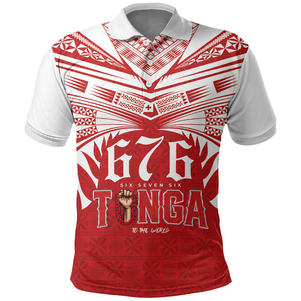 Tonga Rugby Custom Polo Shirt Sipi Tau - Six Seven Six to the World